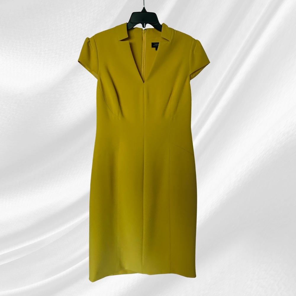 Tahari by ASL Elegant Mustard Yellow Dress